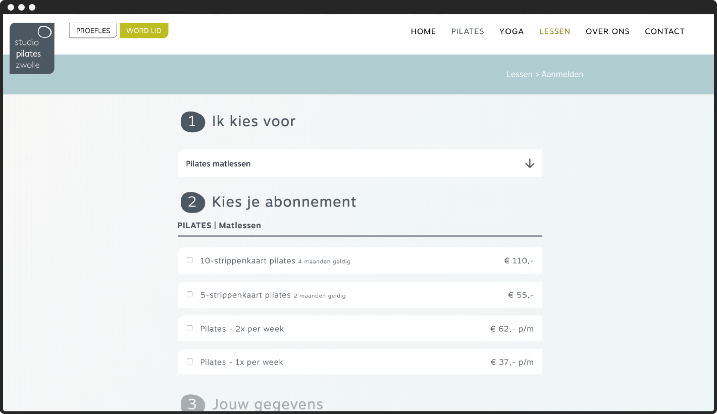 Pilates Studio Zwolle portfolio-pilates-desktop-aanmelden